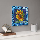 Suche nach sonnenblumen wanduhren Blau