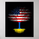 Suche nach wurzeln poster Ukrainische flagge