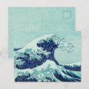 Suche nach hokusai welle postkarten Blau