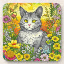 Suche nach gelbe katze untersetzer Katzenliebhaber