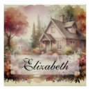 Suche nach hütte garten poster Vintag