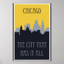Suche nach chicago skyline poster Vintag