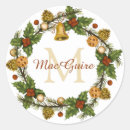 Suche nach eleganter weihnachtskranz aufkleber Monogramm