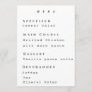 Suche nach hochzeitsmenuekarten Minimalistisches hochzeitsmenü