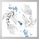 Suche nach koi fish poster Blau