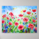 Suche nach rote mohnblumen poster Aquarell