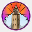 Suche nach sehenswürdigkeiten aufkleber Wolkenkratzer