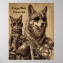 Suche nach hunde und katzen poster Vintag