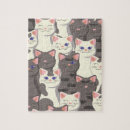 Suche nach grau und weiß puzzle Kätzchen