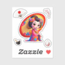 Suche nach niedliche puppe aufkleber Kokeshi