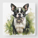 Suche nach boston terrier wanduhren Aquarell
