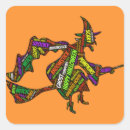 Suche nach hexe auf broomstick aufkleber Halloween party