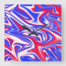 Suche nach rotes weißes und blau wanduhren Abstrakt