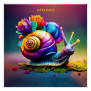 Suche nach niedliche schnecke poster Farbenfrohe schnecke mit blume