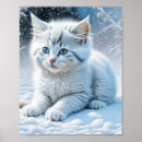 Suche nach katze im schnee poster Weiß