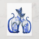 Suche nach siamese cat postkarten Blau