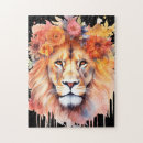 Suche nach afrikanischer löwe puzzle Aquarell