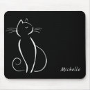Suche nach schwarz weiße katze mousepads Modern