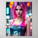 Suche nach rosa haar poster Ai generiert