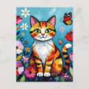Suche nach bunte blumen postkarten Katze