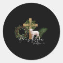 Suche nach jesus mit seinen schafen aufkleber Kirche