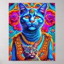 Suche nach blaue katze poster Bunt