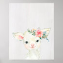 Suche nach lamm mit blume poster Aquarell