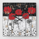 Suche nach red poppy wanduhren Abstract