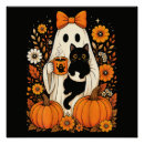 Suche nach halloween geister poster Schwarze katze