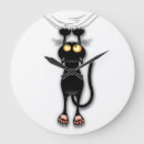 Suche nach schwarze katze wanduhren Lustig