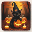 Suche nach schwarze katze halloweens untersetzer Hexenhut