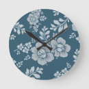 Suche nach elegantes blumenmuster wanduhren Blau