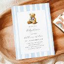 Suche nach teddybär einladungen Blaue streifen