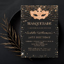 Suche nach maskenball einladungen Schwarz und gold
