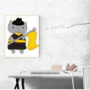 Suche nach gelbe katze poster Schwarz