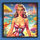 Suche nach strandmädchen poster Retro