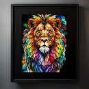 Suche nach bunter löwe poster Aquarell