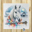 Suche nach weißes pferd puzzle Aquarell