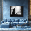 Suche nach katze und mond poster Silhouette