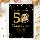 Suche nach lustiger 50 geburtstag einladungen Schwarz und gold