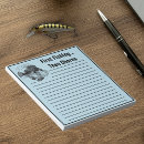 Suche nach fisch und notizblock Angeln