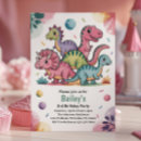 Suche nach rosa dinosaurier einladungen Girl