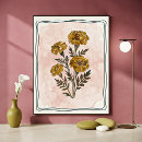 Suche nach ringelblumen poster Botanische illustration