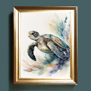 Suche nach meeresschildkröten poster Aquarell