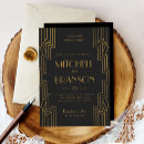 Suche nach art deco hochzeit einladungen Schwarz und gold