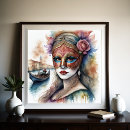 Suche nach venedig masken poster Frau