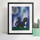 Suche nach katze und mond poster Für kinder