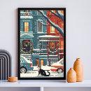 Suche nach weihnachten in new york poster Retro