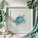 Suche nach meeresschildkröten hawaii poster Blau