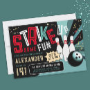 Suche nach retro bowling party einladungen Rot und blau